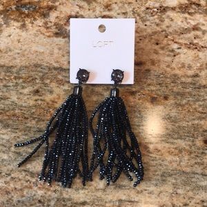 LOFT Beaded Tassel Earrings NWT